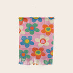 Cheerful Maisie Flowers Colorful Floral Pattern on Pink Wall Hanging Gallery Image 1