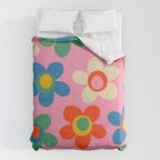 Cheerful Maisie Flowers Colorful Floral Pattern on Pink Comforter Gallery Image 6