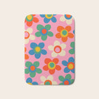 Cheerful Maisie Flowers Colorful Floral Pattern on Pink Bath Mat Gallery Image 1