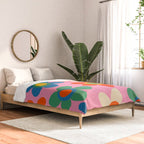 Cheerful Maisie Flowers Colorful Floral Pattern on Pink Comforter Gallery Image 2