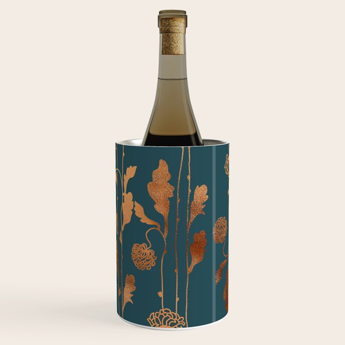 Art Deco Copper Flowers  Wine Chiller Gallery Image 1