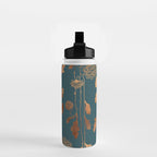 Art Deco Copper Flowers  Water Bottle Gallery Image 2