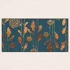 Art Deco Copper Flowers  Desk Mat Gallery Image 3