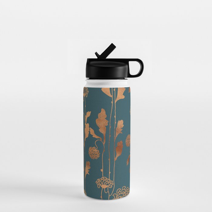 Art Deco Copper Flowers  Water Bottle Gallery Image 1