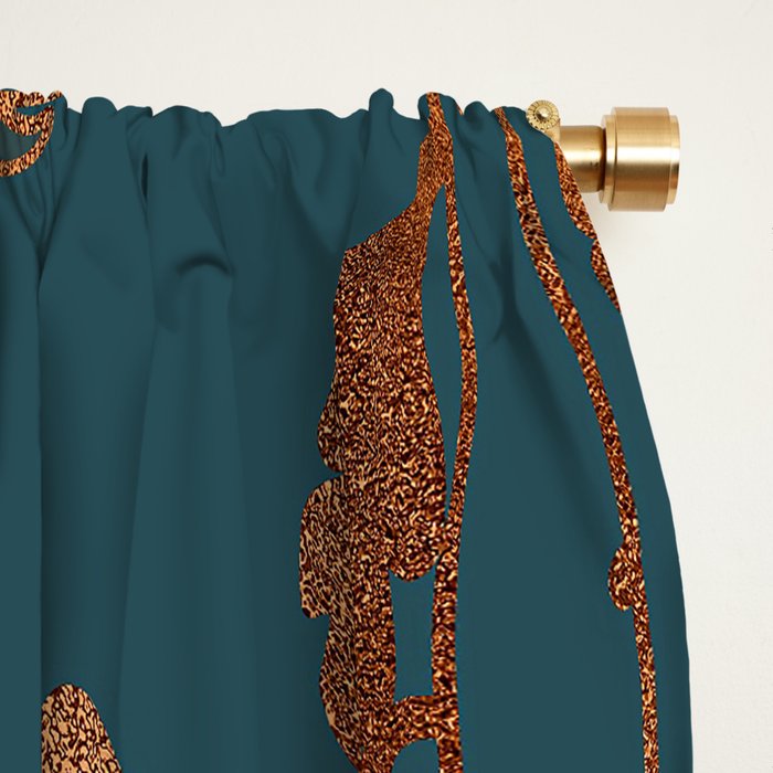 Art Deco Copper Flowers  Window Curtain Gallery Image 2