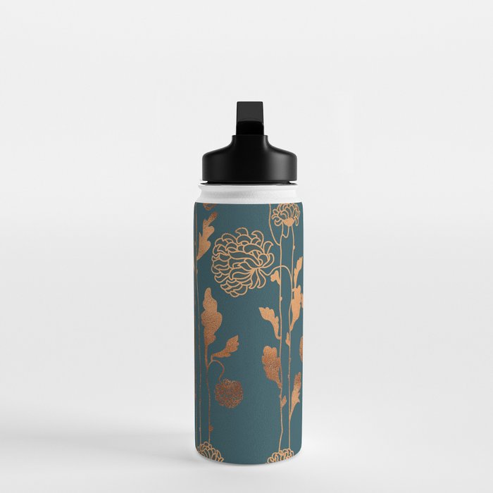 Art Deco Copper Flowers  Water Bottle Gallery Image 3