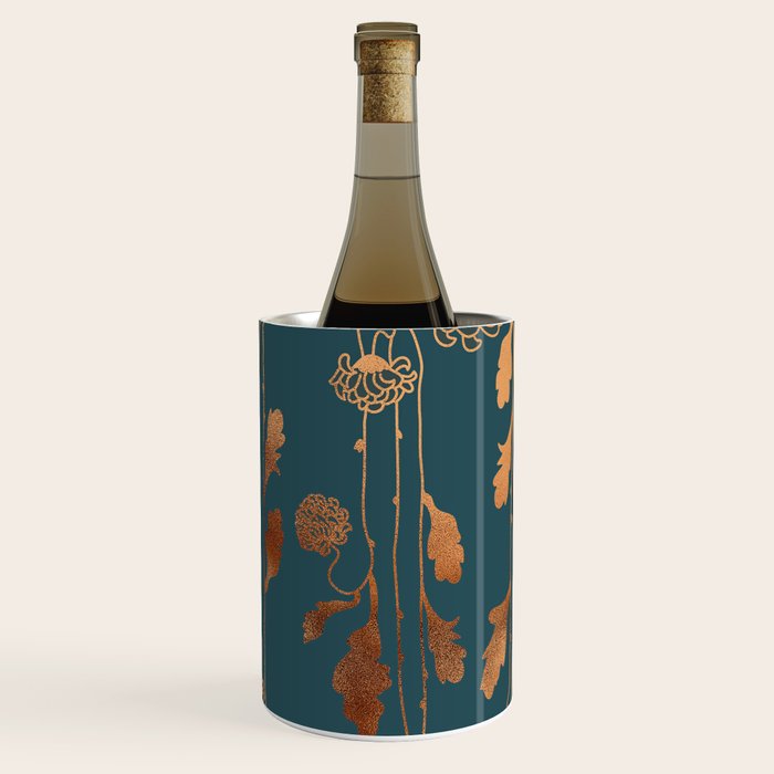Art Deco Copper Flowers  Wine Chiller Gallery Image 3