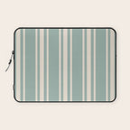 Mediterranean Ticking Stripe Sea Glass Sand Laptop Sleeve Gallery Image 1