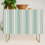 Mediterranean Ticking Stripe Sea Glass Sand Credenza Gallery Image 1