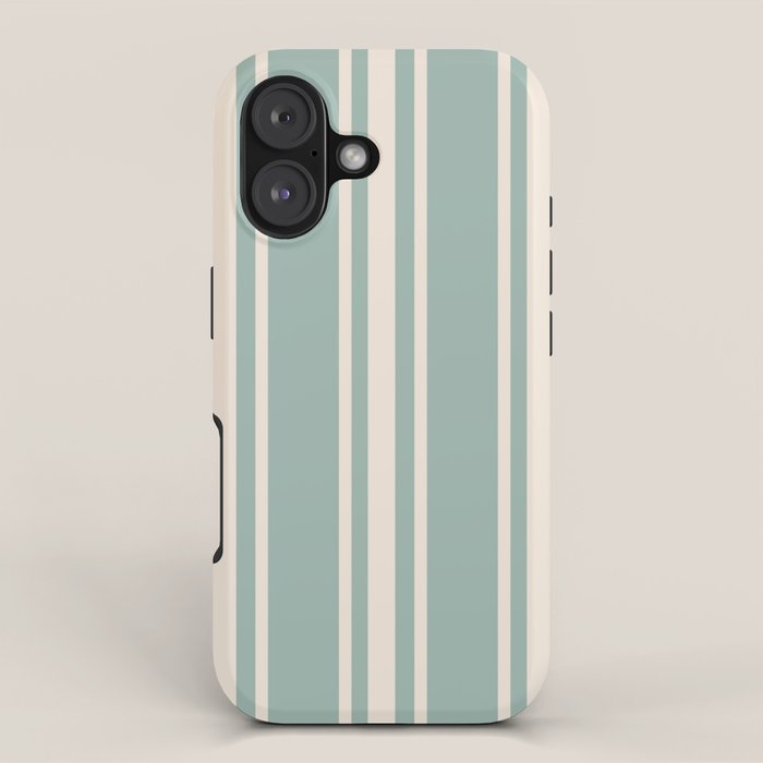 Mediterranean Ticking Stripe Sea Glass Sand iPhone Case Gallery Image 1