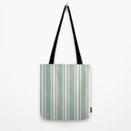 Mediterranean Ticking Stripe Sea Glass Sand Tote Bag Gallery Image 2