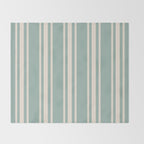 Mediterranean Ticking Stripe Sea Glass Sand Throw Blanket Gallery Image 2
