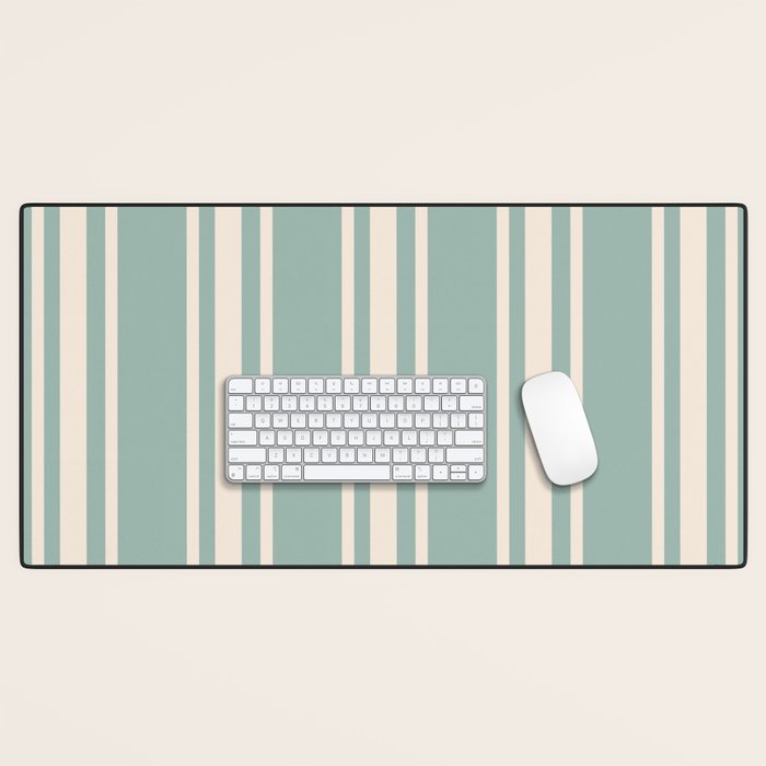Mediterranean Ticking Stripe Sea Glass Sand Desk Mat Gallery Image 1