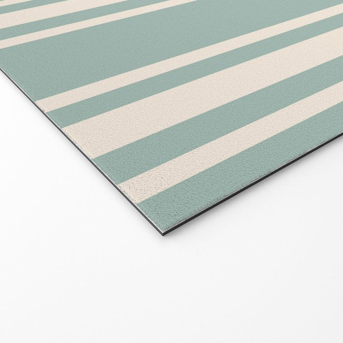 Mediterranean Ticking Stripe Sea Glass Sand Welcome Mat Gallery Image 2