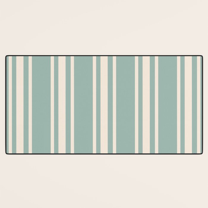 Mediterranean Ticking Stripe Sea Glass Sand Desk Mat Gallery Image 3