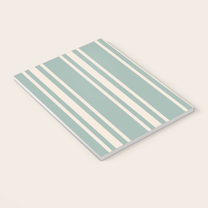 Mediterranean Ticking Stripe Sea Glass Sand Notebook Gallery Image 3