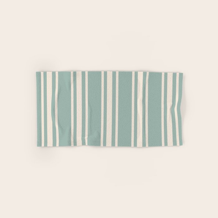 Mediterranean Ticking Stripe Sea Glass Sand Bath Towel Gallery Image 1