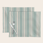 Mediterranean Ticking Stripe Sea Glass Sand Placemat Gallery Image 1
