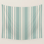 Mediterranean Ticking Stripe Sea Glass Sand Wall Tapestry Gallery Image 4