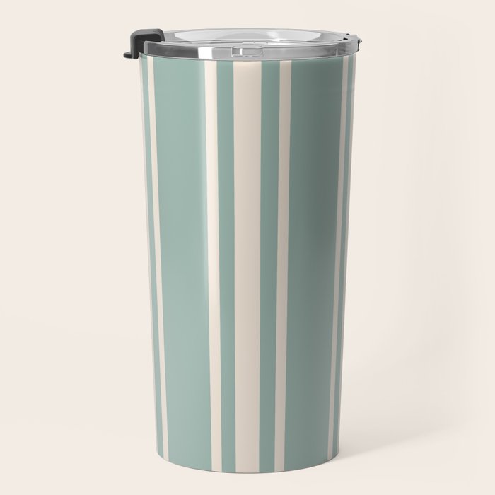 Mediterranean Ticking Stripe Sea Glass Sand Travel Mug Gallery Image 3