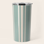 Mediterranean Ticking Stripe Sea Glass Sand Travel Mug Gallery Image 1