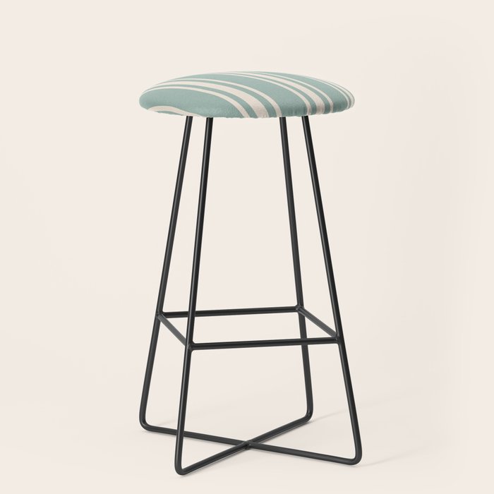 Mediterranean Ticking Stripe Sea Glass Sand Stool Gallery Image 1