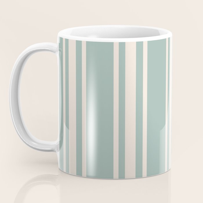 Mediterranean Ticking Stripe Sea Glass Sand Coffee Mug Gallery Image 3