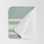 Mediterranean Ticking Stripe Sea Glass Sand Throw Blanket Gallery Image 3
