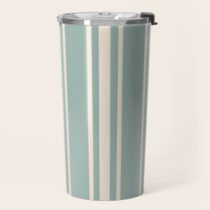 Mediterranean Ticking Stripe Sea Glass Sand Travel Mug Gallery Image 2