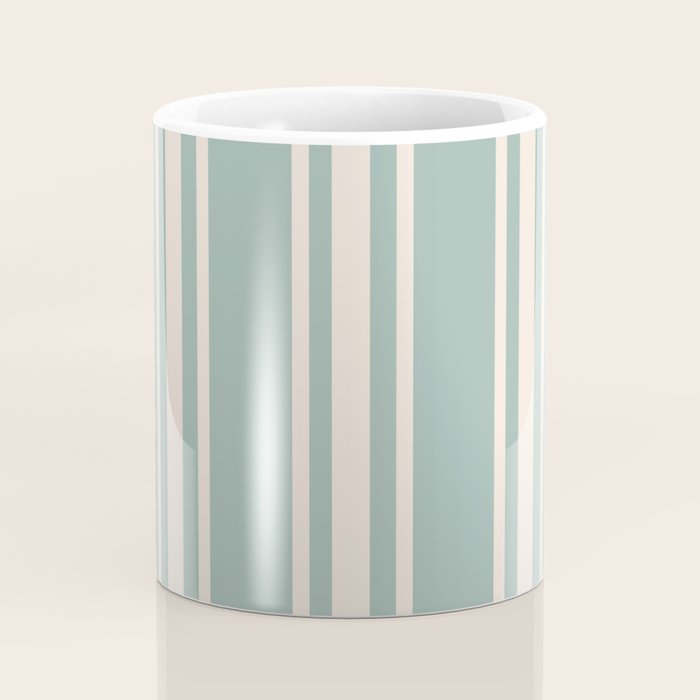 Mediterranean Ticking Stripe Sea Glass Sand Coffee Mug Gallery Image 4