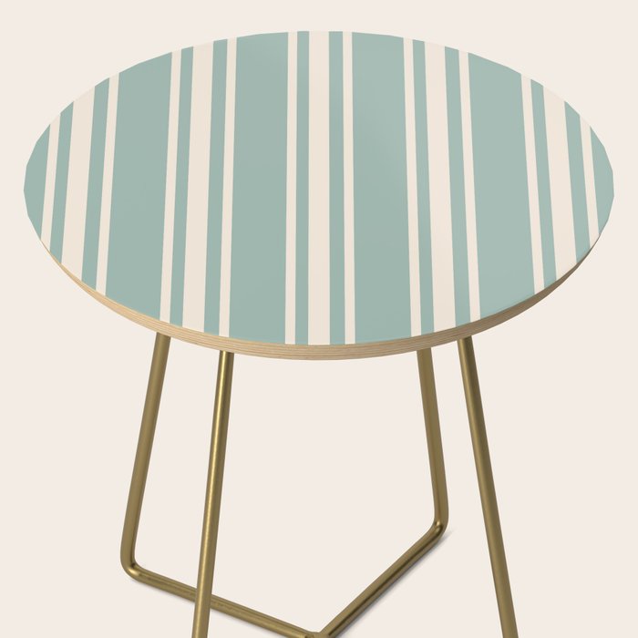 Mediterranean Ticking Stripe Sea Glass Sand Side Table Gallery Image 2