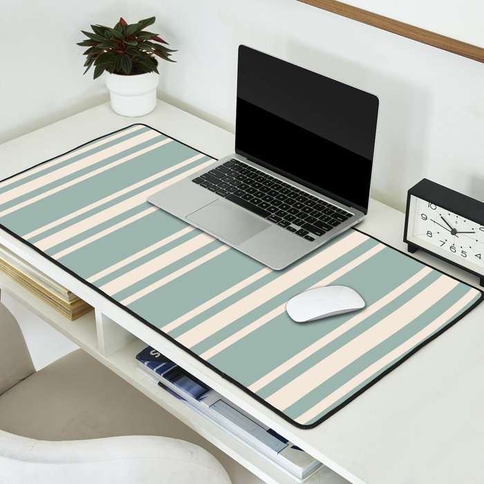 Mediterranean Ticking Stripe Sea Glass Sand Desk Mat Gallery Image 2
