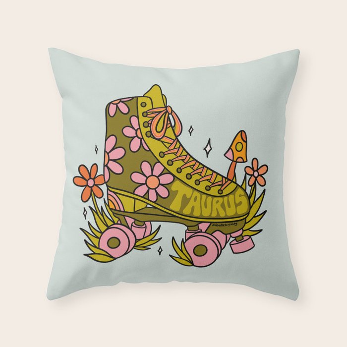 Taurus Roller Skate Throw Pillow Gallery Image 1