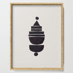 Black & White Minimalist Mid Century Paper collage Funky Black Ink Tribal Geometric by Ejaaz Haniff Serving Tray Gallery Image 1