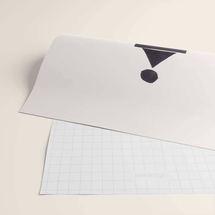 Black & White Minimalist Mid Century Paper collage Funky Black Ink Tribal Geometric by Ejaaz Haniff Wrapping Paper Gallery Image 2