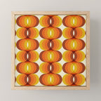 Orange, Brown, and Ivory Retro 1960s Wavy Pattern Mini Art Print Gallery Image 1