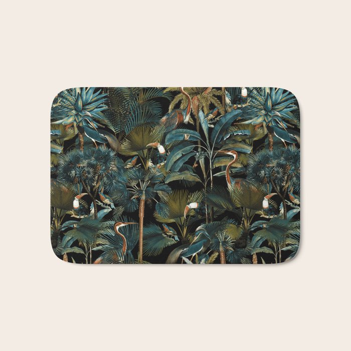 Jungle and Birds Bath Mat Gallery Image 1