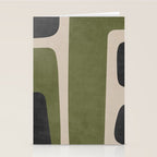 Abstract Minimalist Artwork Olive Green Black Stationery Card Gallery Image 2