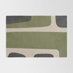 Abstract Minimalist Artwork Olive Green Black Rug Gallery Image 2