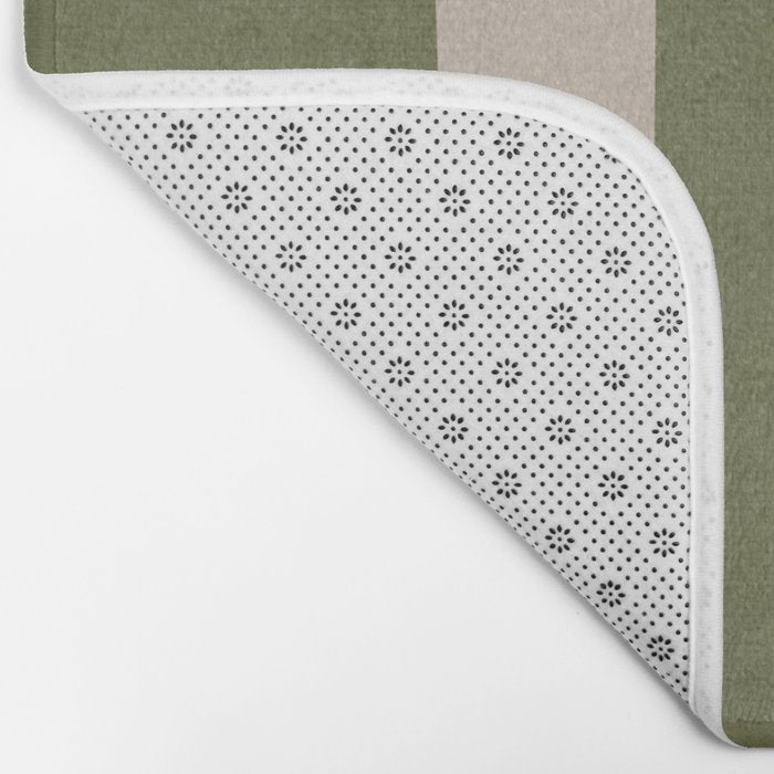 Abstract Minimalist Artwork Olive Green Black Bath Mat Gallery Image 2