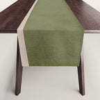 Abstract Minimalist Artwork Olive Green Black Table Runner Gallery Image 1