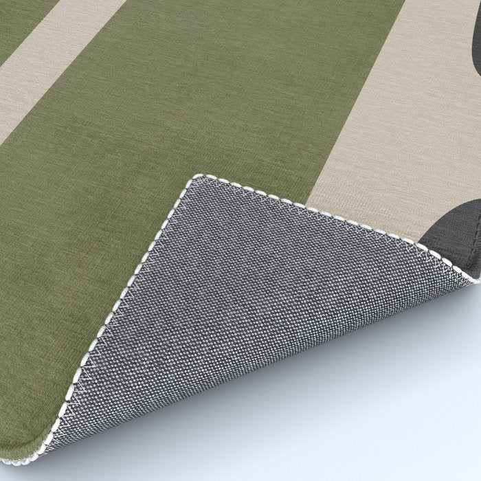 Abstract Minimalist Artwork Olive Green Black Rug Gallery Image 4
