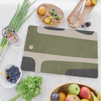 Abstract Minimalist Artwork Olive Green Black Cutting Board Gallery Image 2