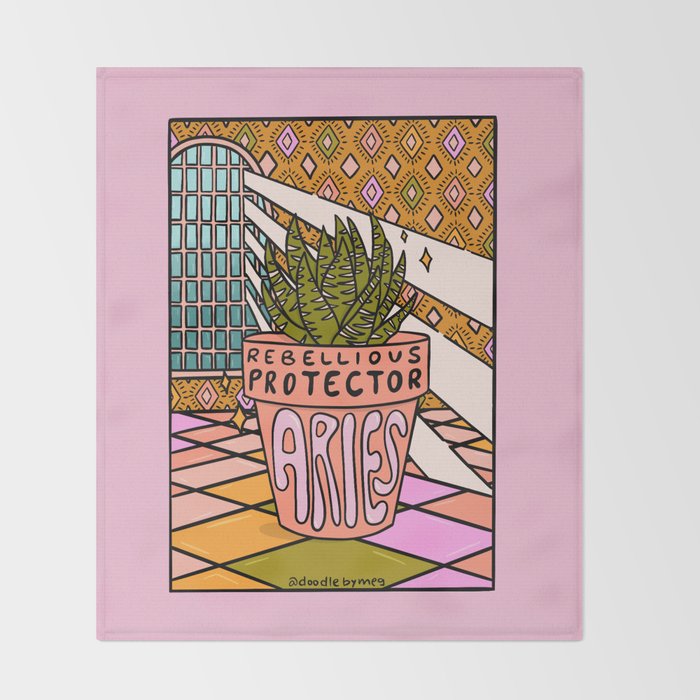 Aries Plant Throw Blanket Gallery Image 2