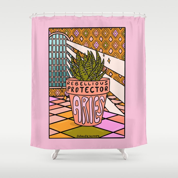 Aries Plant Shower Curtain Gallery Image 1