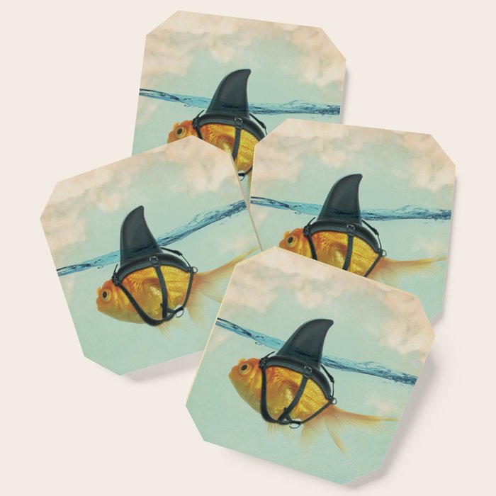 Brilliant DISGUISE - Goldfish with a Shark Fin Coaster Gallery Image 1