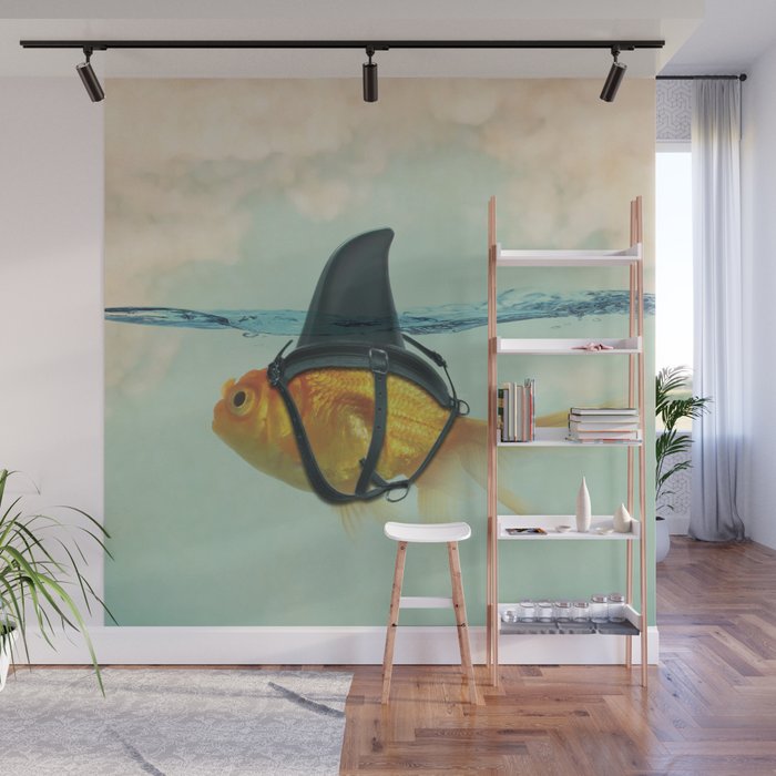 Brilliant DISGUISE - Goldfish with a Shark Fin Wall Mural Gallery Image 1