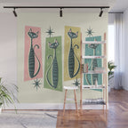Retro Patchwork Tabbies ©studioxtine Wall Mural Gallery Image 1