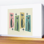 Retro Patchwork Tabbies ©studioxtine Wall Mural Gallery Image 2