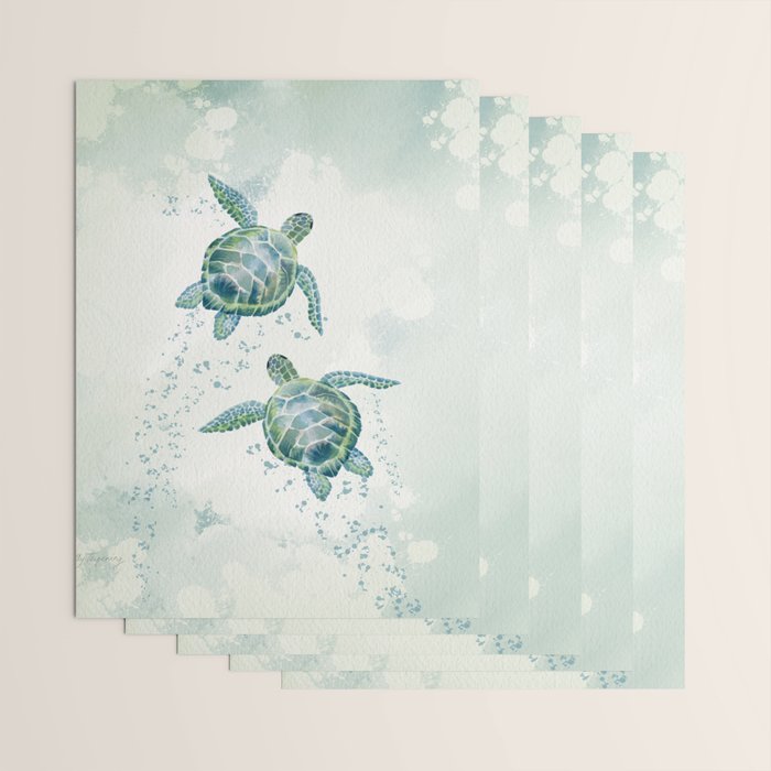 Two Sea Turtles  Wrapping Paper Gallery Image 3